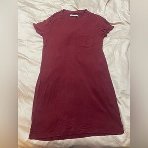 Abercrombie & Fitch Burgundy T Shirt Dress